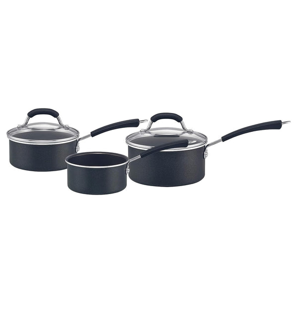 Prestige Super Tough Easy Clean Soft Grip Saucepan Set, 3pce