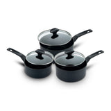 9 X Tougher Non-Stick Saucepan Set - 3 Pieces