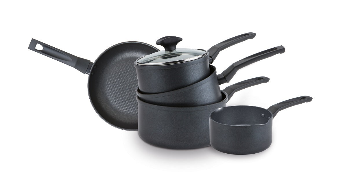 Prestige 9 X Tougher Non-Stick Frying Pan, Saucepan & Milk Pan Set - 5 Pieces