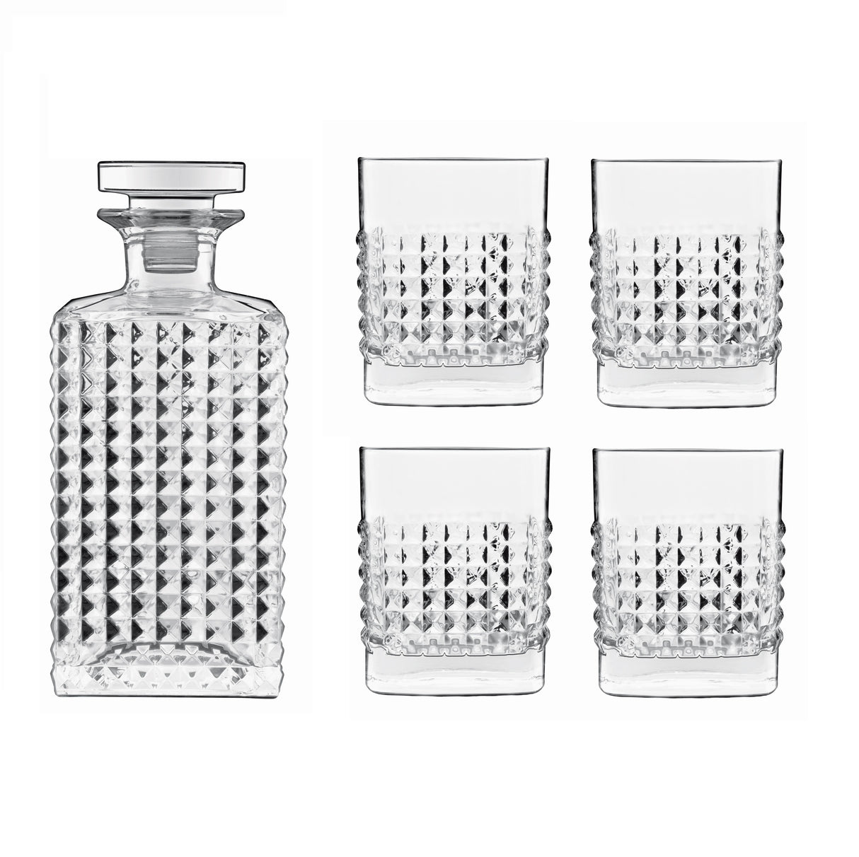 Luigi Bormioli Elixir Whisky Gift Set with Decanter and 4 Glasses