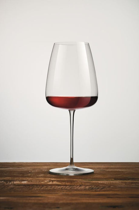 Large wine glass with red wine