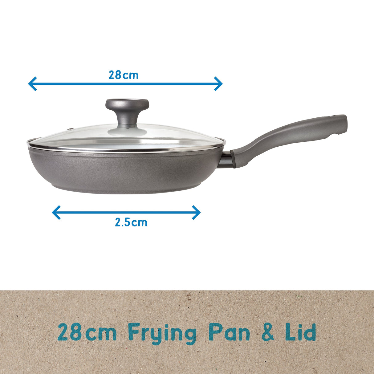 Earth Pan 28cm Ceramic Non-Stick Frying Pan with Lid