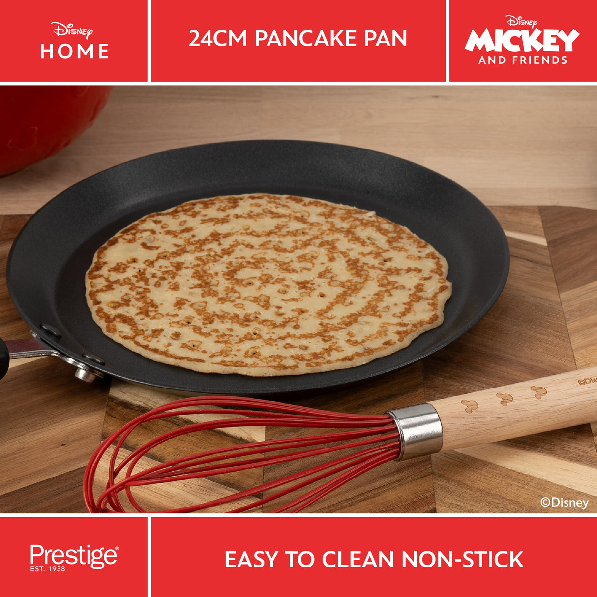 Prestige Disney Non-Stick Medium Pancake Pan, Moulds & Spatula Set