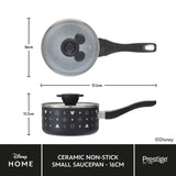 Disney Monochrome Mickey Mouse: Ceramic Non-Stick Saucepan & Lid, 16cm