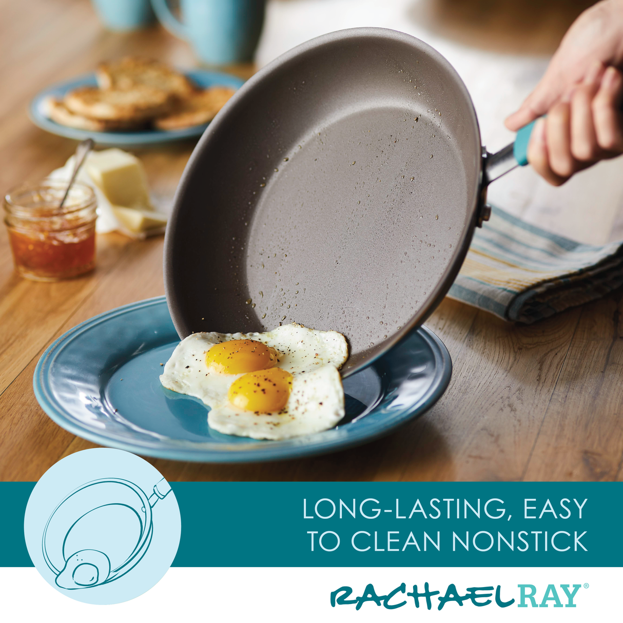 Rachael Ray Cucina Aluminium Frypan Twin Pack 23cm 28cm