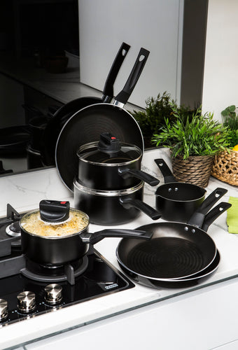Prestige Safecook Cookware Set, 5pce - Black