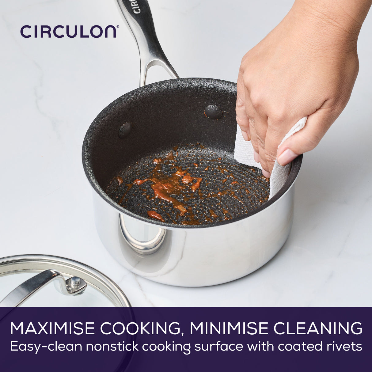 Circulon Stainless Steel Extreme Non-Stick Saucepan, 16cm/1.5L