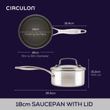 Circulon Stainless Steel Extreme Non-Stick Saucepan, 16cm/1.5L