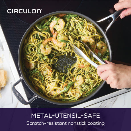 Circulon Stainless Steel Extreme Non-Stick Covered Saute with Helper Handle, 30cm/4.7L