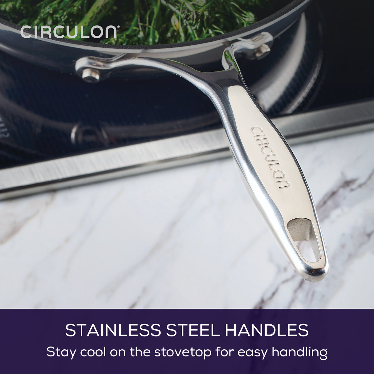 Circulon Stainless Steel Extreme Non-Stick Frypan Twin Pack, 22cm & 25cm