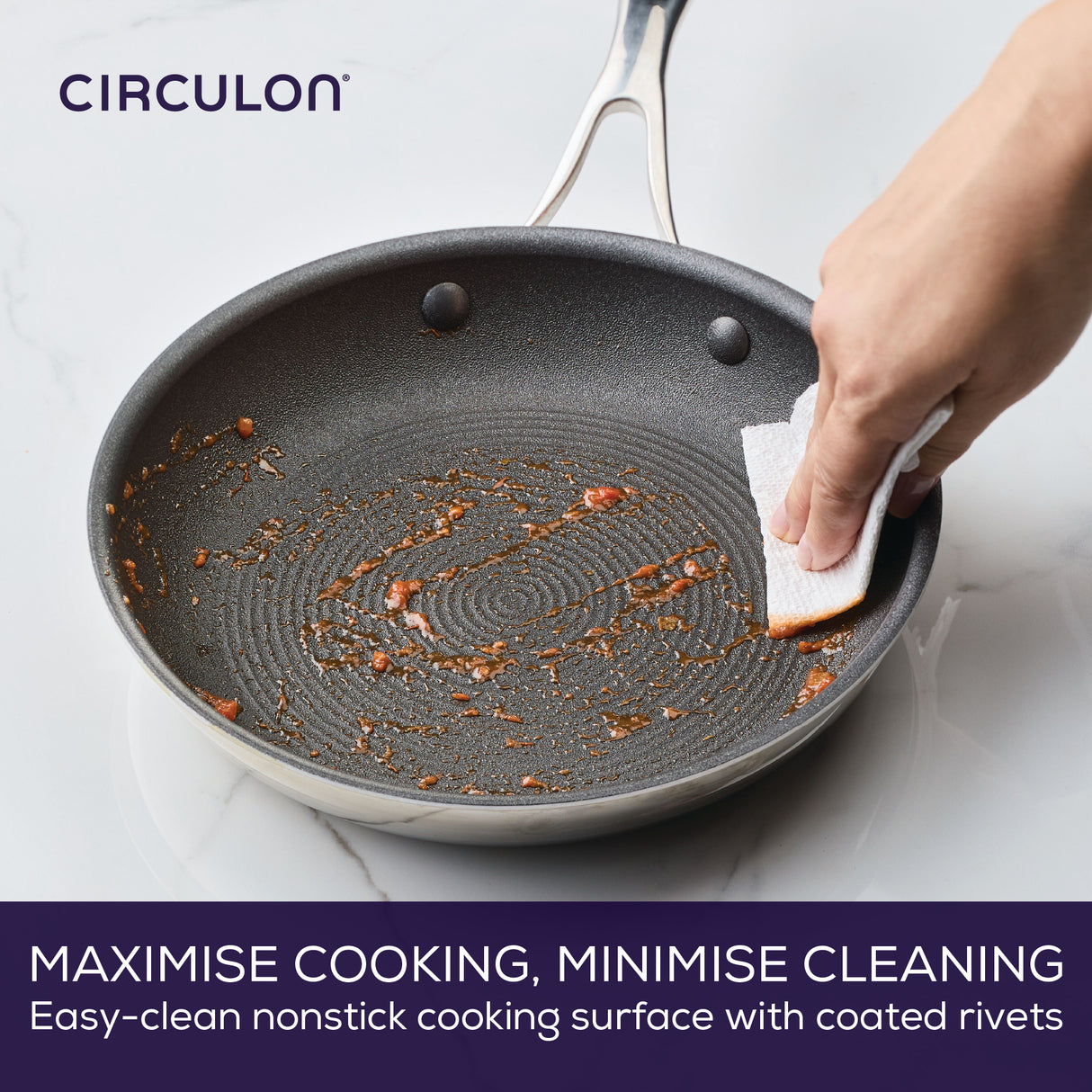 Circulon Stainless Steel Extreme Non-Stick Frypan Twin Pack, 22cm & 25cm