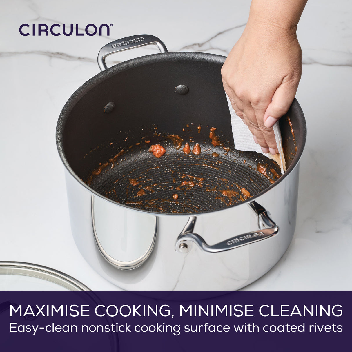 Circulon Stainless Steel Extreme Non-Stick Stockpot, 26cm/7.6L