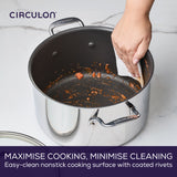 Circulon Stainless Steel Extreme Non-Stick Stockpot, 26cm/7.6L