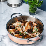 Hestan CopperBond Induction Copper Sauté Pan & Lid with Helper Handle 26cm (3.3L)