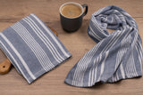 Cuisinart Fouta Tea Towels, 2 Piece Set, Blue Stripes