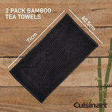 Cuisinart Bamboo Tea Towel, 2 Piece Set, Charcoal