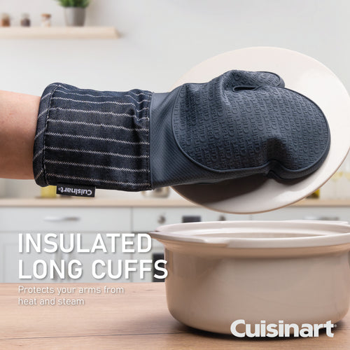 Cuisinart Silicone Oven Mitt - Denim Pin Stripe