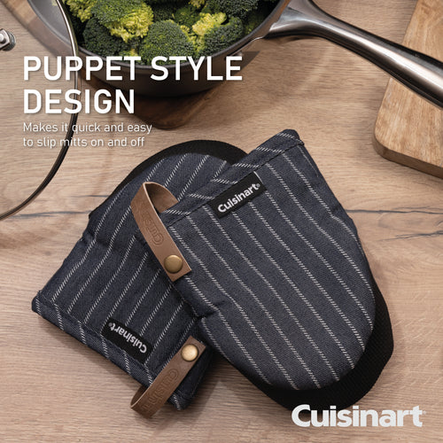 Cuisinart Neoprene Mini Mitt, 2 Piece - Denim Pin Stripe
