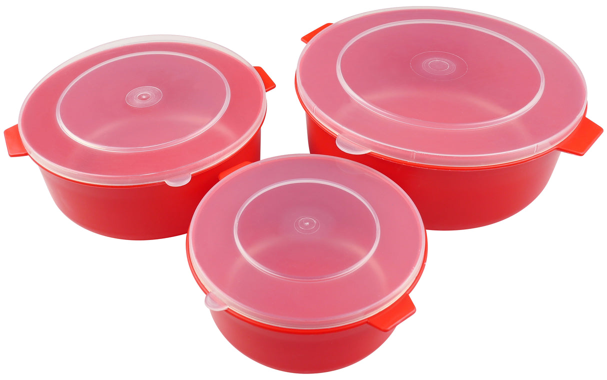 Good2Heat Microwave Cookware Dishes with Lids, Set of 3