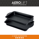 Prestige Aerolift Oven Tray Set Non Stick Large Bakeware for Oven - Pack of 2