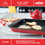 Prestige Disney Oven Tray Red Steel Rectangular Baking Accessory - 10 x 15"