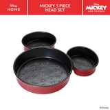 Prestige Disney Head Cake Tins Red Steel Non Stick Bakeware Set - Pack of 3