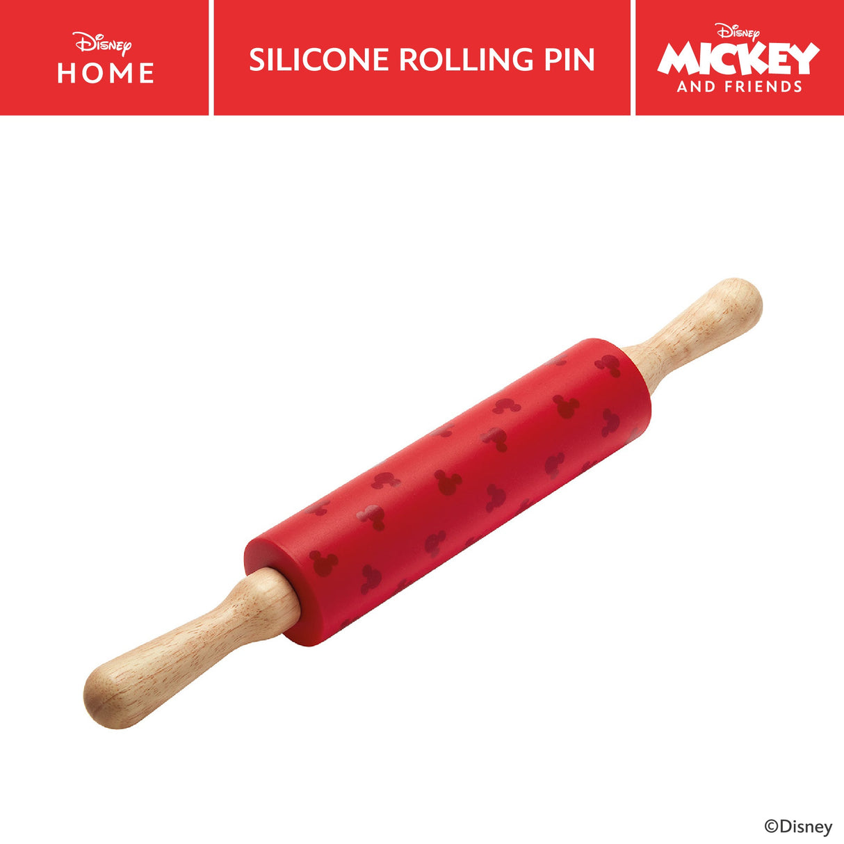 Prestige Disney Rolling Pin Red Silicone Non Stick Cooking Baking Accessory