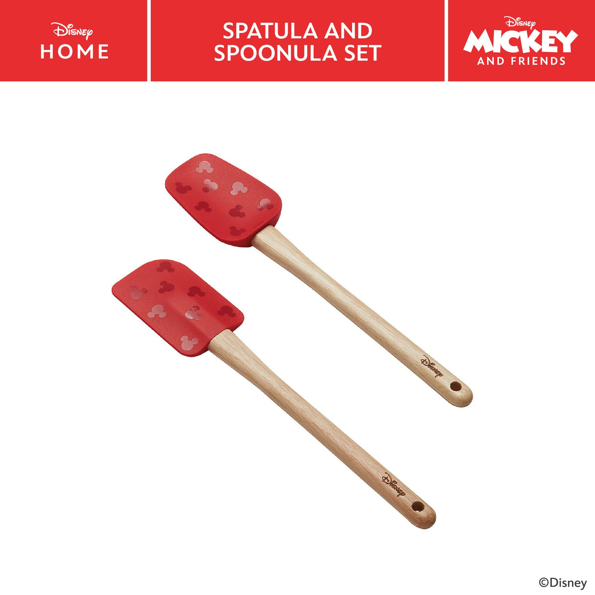 Prestige Disney Spatula & Spoonula Set in Red Kitchen Tool Cooking Utensils