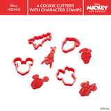 Prestige Disney Cookie Cutters Set in Red Pastry Baking Accessory - Pack of 4