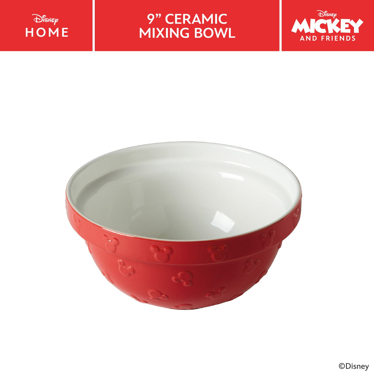 Prestige Disney Mixing Bowl Red Ceramic Non Stick Dish Kitchen Cooking Utensils