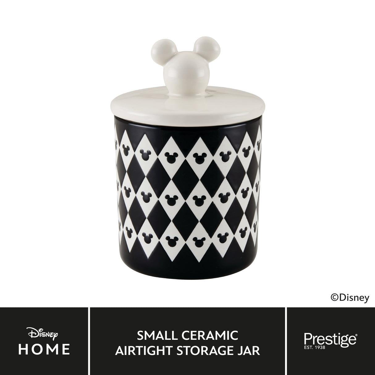 Disney Monochrome Mickey Mouse: Ceramic Airtight Storage Jar - Small