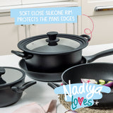 Prestige Stackable Pots and Pans Set, Non Stick Induction Dishwasher Safe, 4 Pce