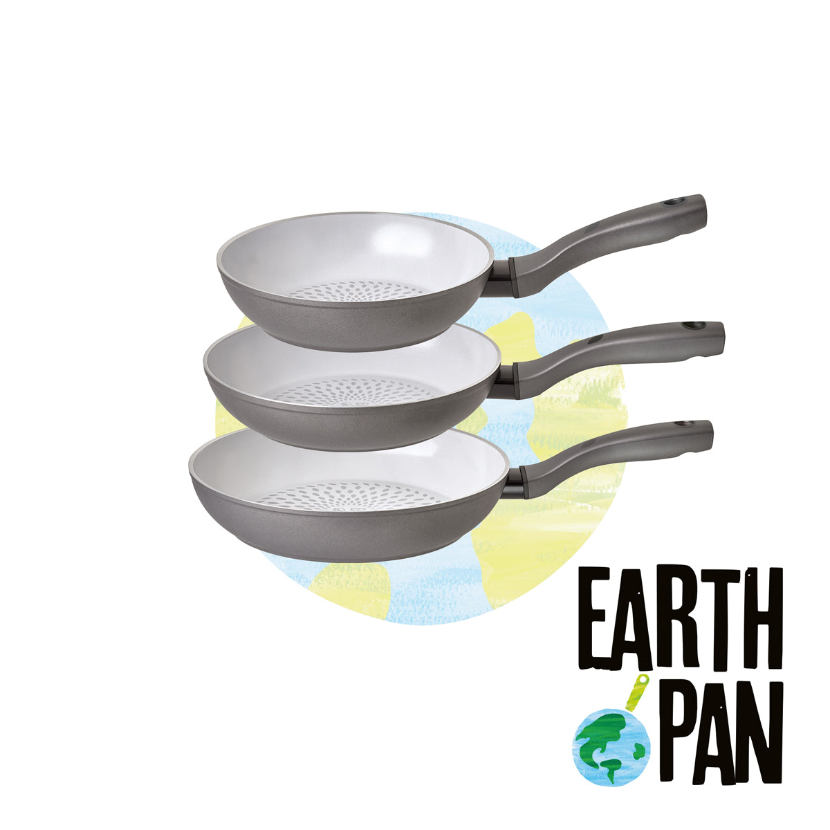 Earth Pan Ceramic Non-Stick Frying Pan - Triple Pack