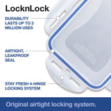 LocknLock Square Food Containers with Lids, 5 x 870ml