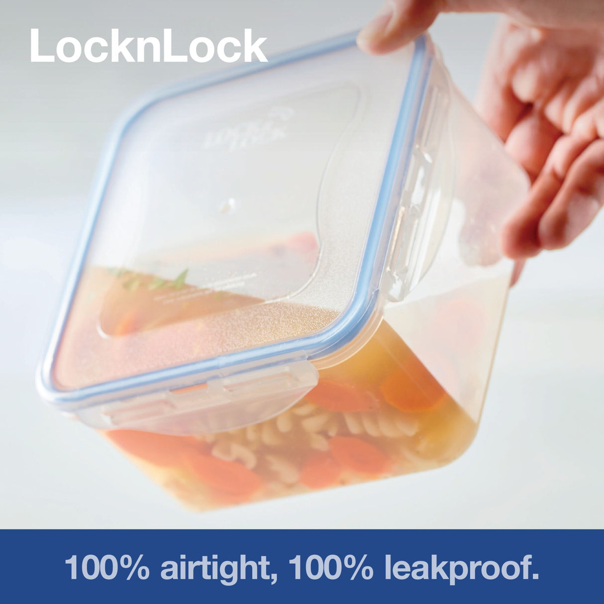 LocknLock Square Food Containers with Lids, 5 x 870ml