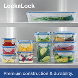 LocknLock Square Food Containers with Lids, 5 x 870ml