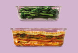 LocknLock Ovenglass Square Food Containers with Lids, 3 x 500ml