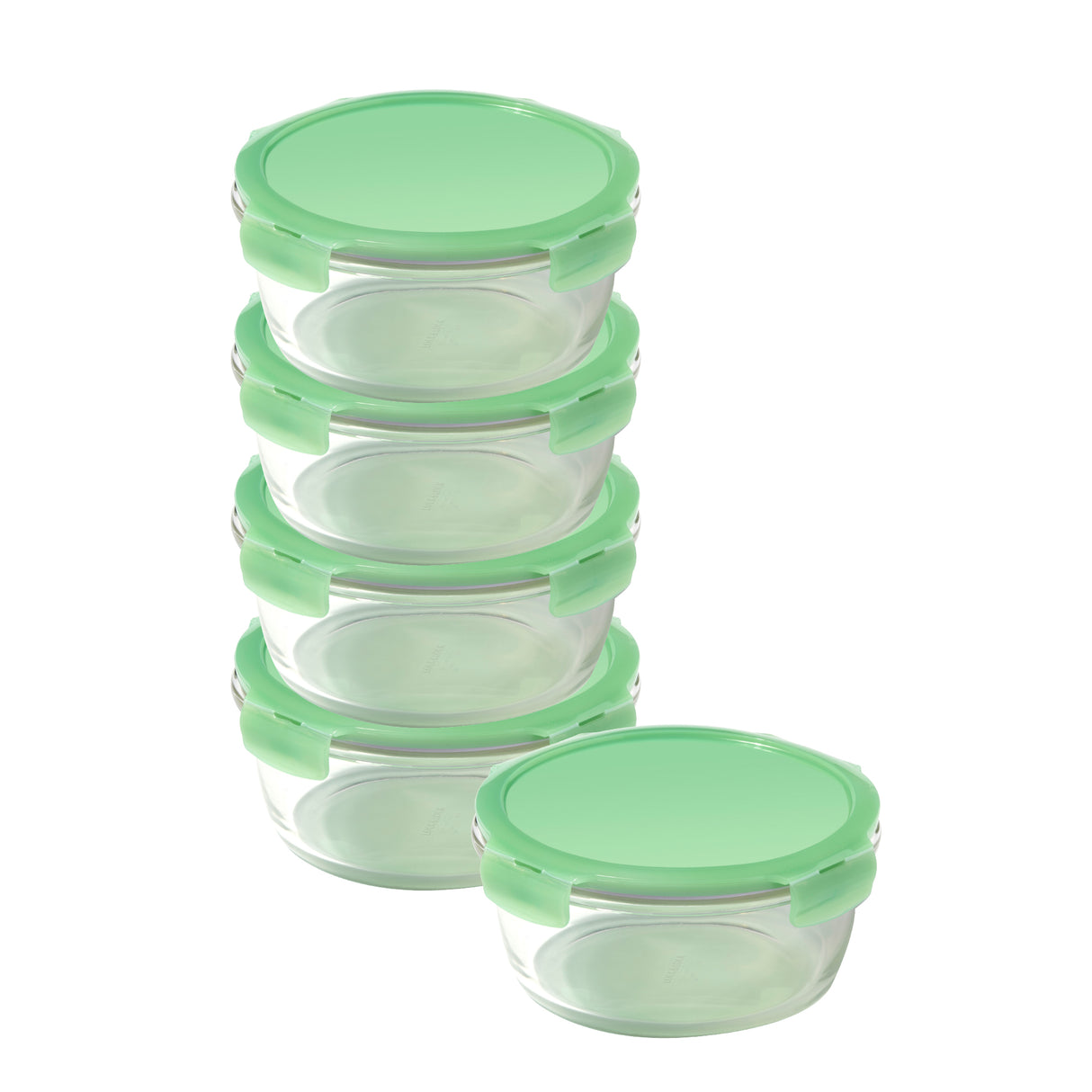 LocknLock Ovenglass Round Food Containers with Lids, 5 x 950ml