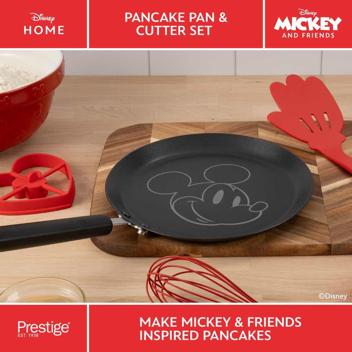 Prestige Disney Non-Stick Pancake Pan & Cutter Set