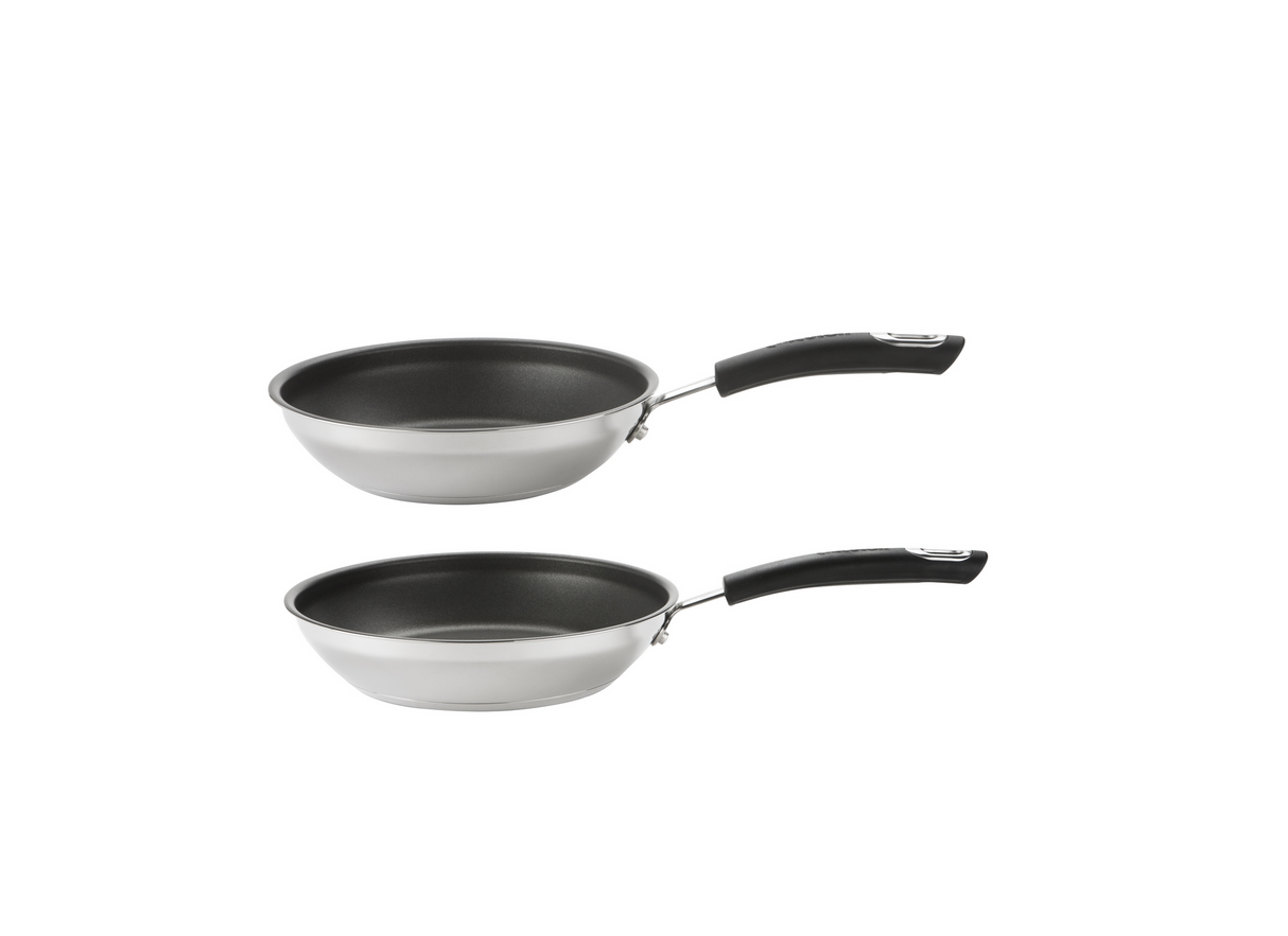 Circulon Total Stainless Steel Frypan Twin Pack, 20cm & 28cm