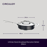 Circulon Infinite 24cm Non Stick Saute Pan With Lid Dishwasher Safe Easy Clean