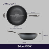 Circulon Extreme Non-Stick Wok & Helper Handle - 34cm