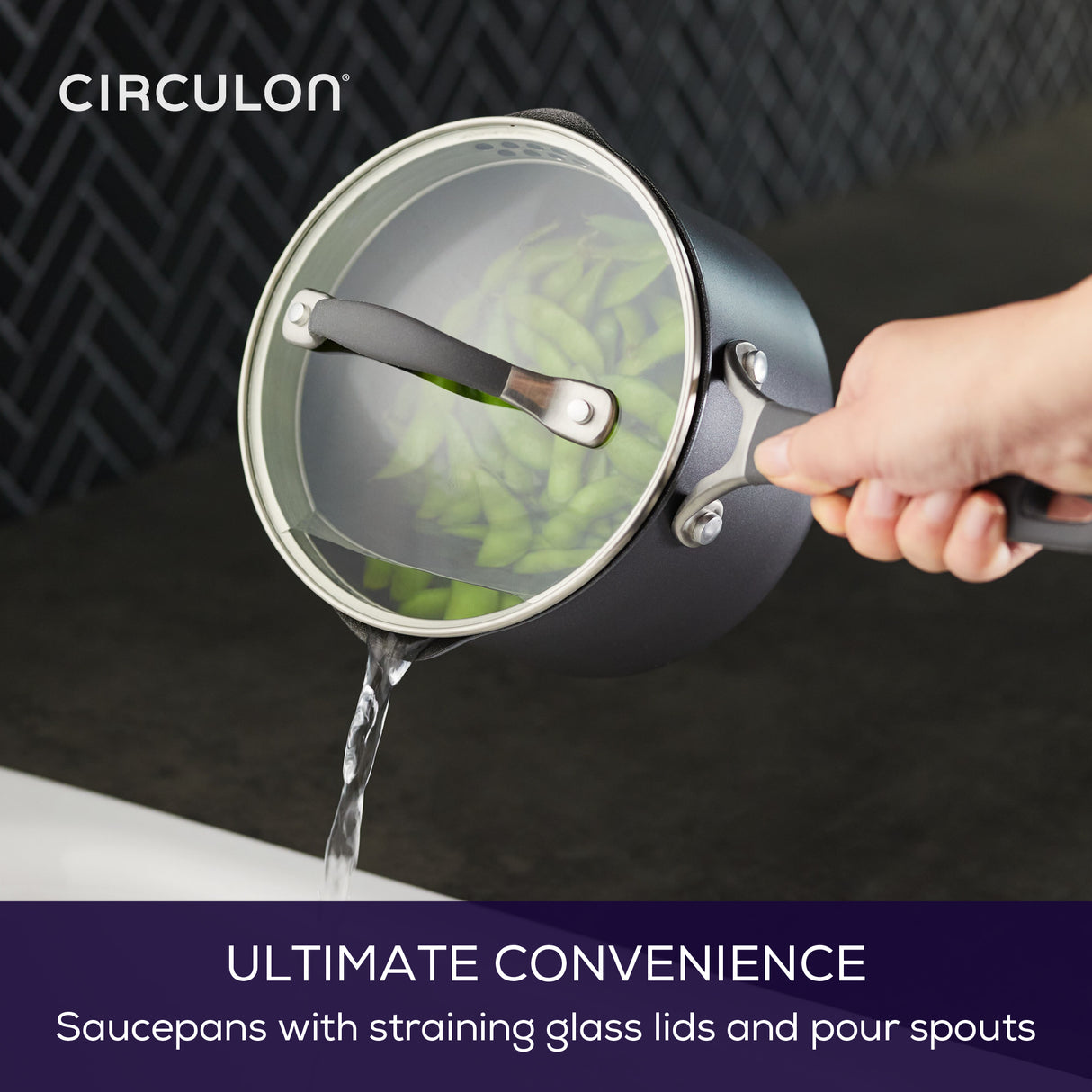 Circulon Extreme Non-Stick Straining Saucepan & Lid - 18cm