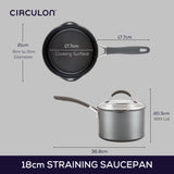 Circulon Extreme Non-Stick Straining Saucepan & Lid - 18cm