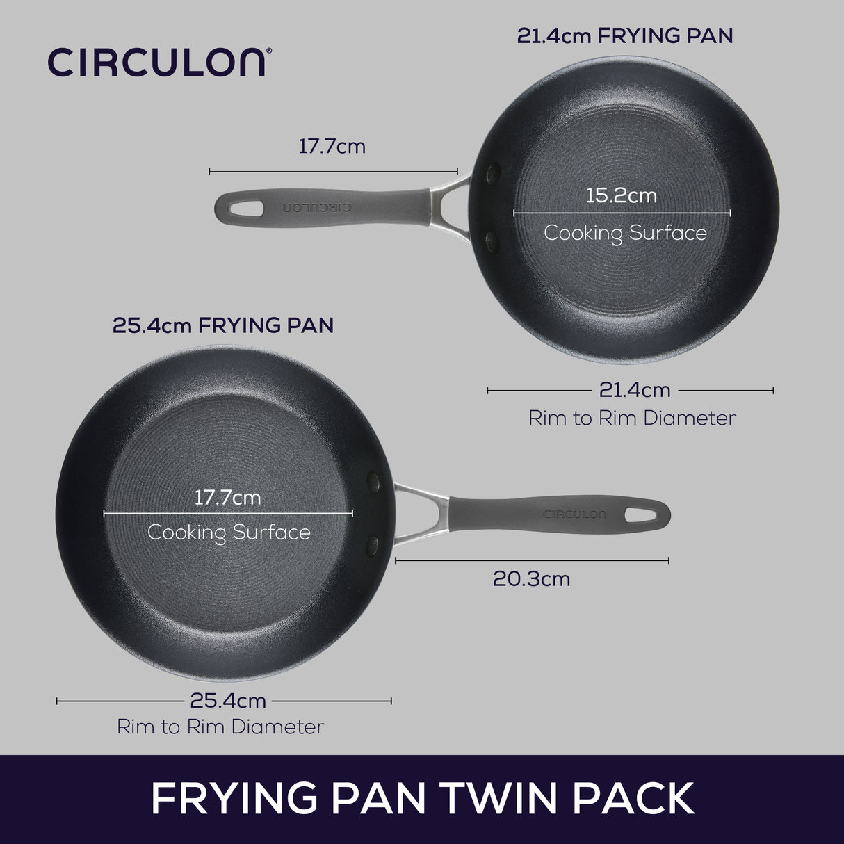 Circulon Extreme Non-Stick Induction Frying Pan Twin Set - Small & Medium
