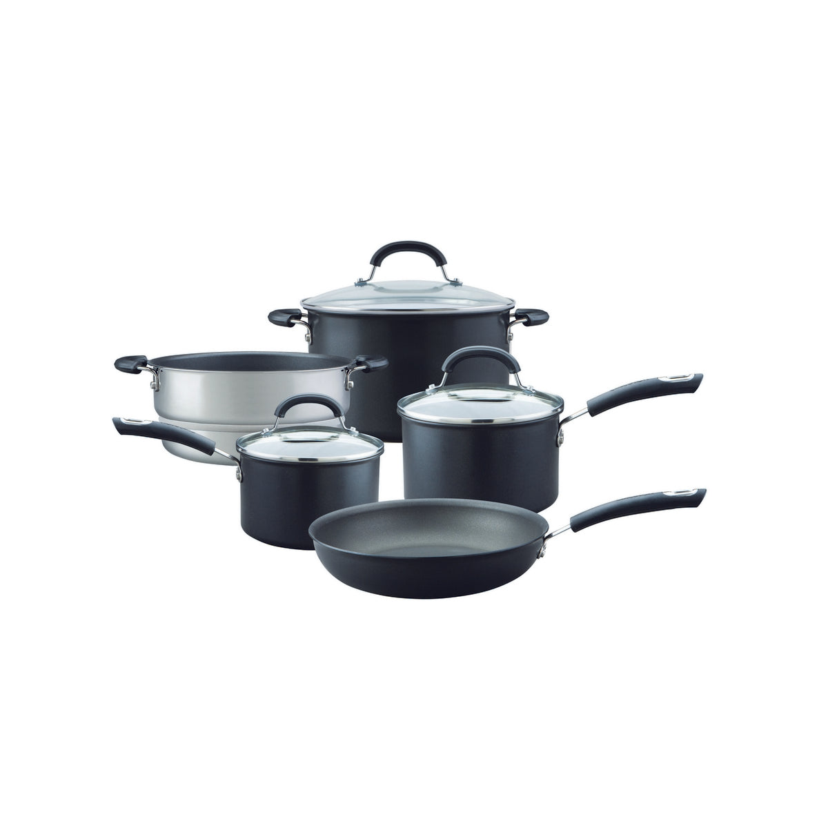 Circulon Total Non-Stick Saucepan, Saucepot, Steamer & Frying Pan Set - 5 Pieces