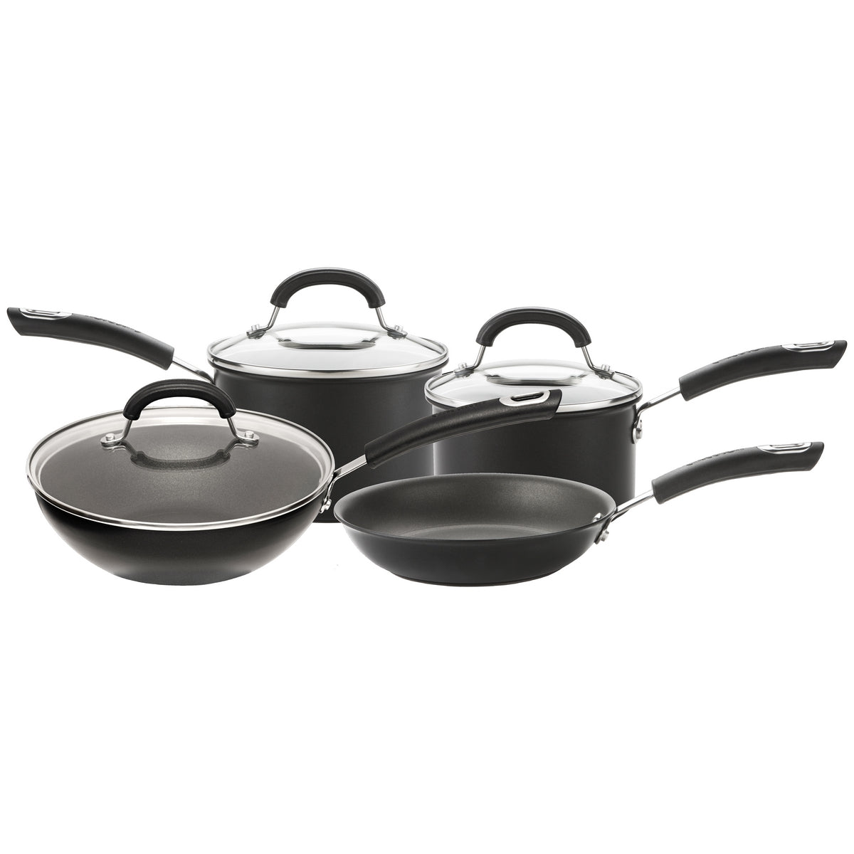 Circulon Total Non-Stick Induction Saucepan, Stir Fry & Skillet Starter Set - 4 Pieces