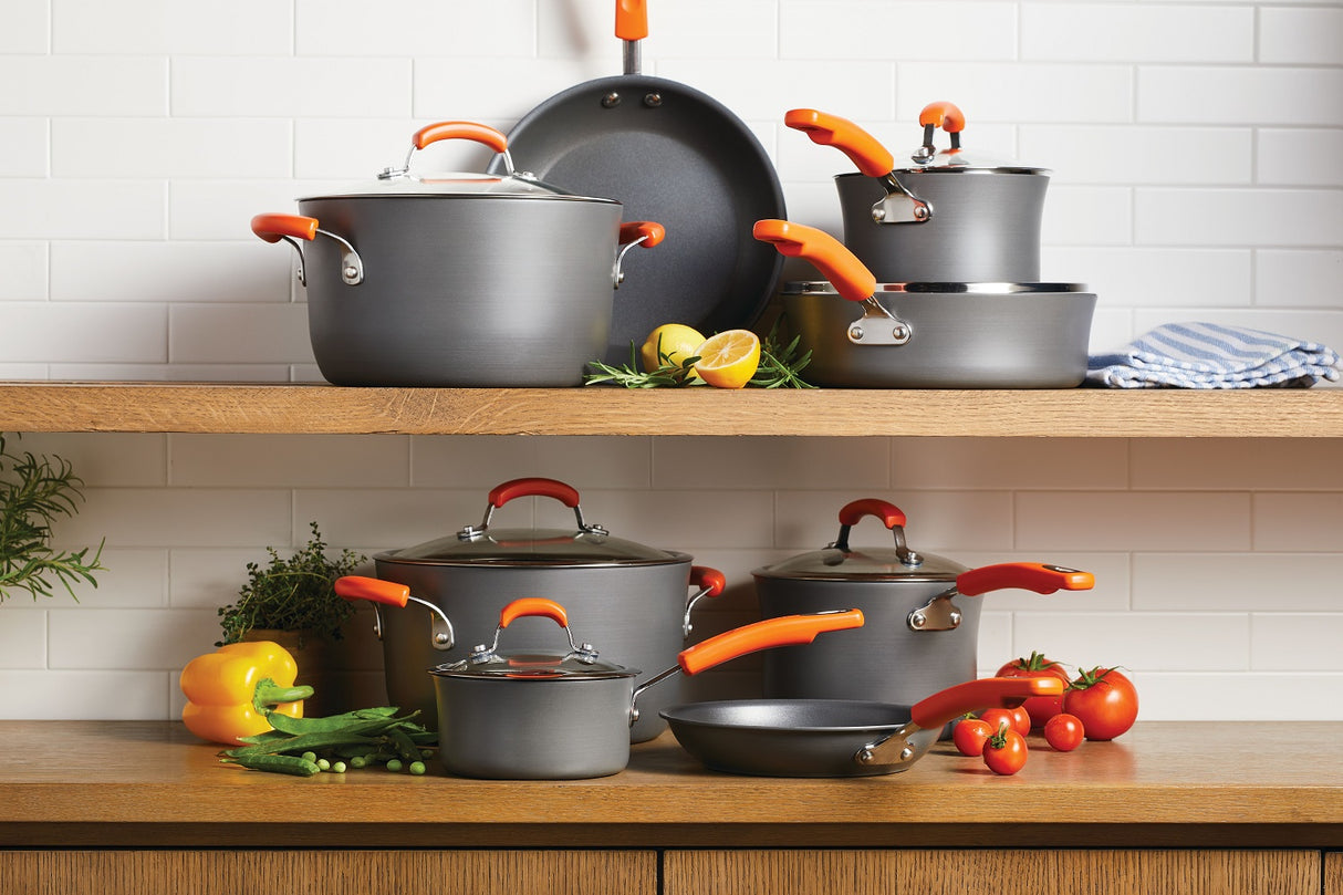 Rachael Ray Classic Brights Hard Anodised Cookware Set, 8pce