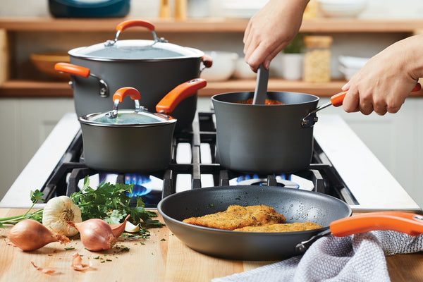 Rachael Ray Classic Brights Hard Anodised Cookware Set, 8pce