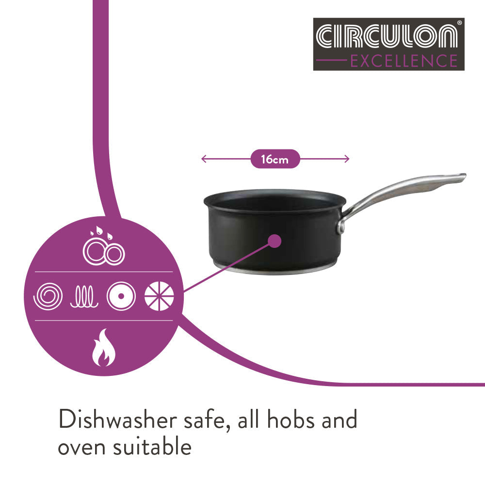 Circulon Excellence Non-Stick Induction Milk Pan - 16cm